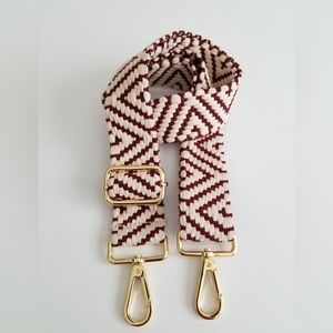 NEW Boho Woven Adjustable Purse 1 1/2” wide Strap Replacement w/gold Metal …